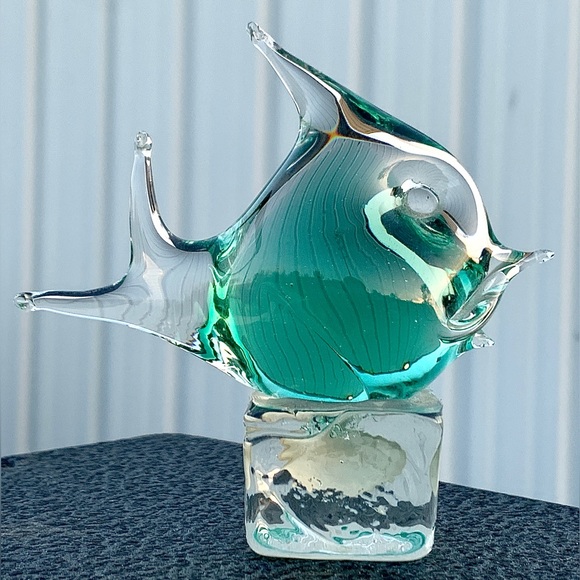 Vintage Authenticated Murano Arte Venezuela ICET Hand Blown Art Glass Angelfish - Picture 3 of 16